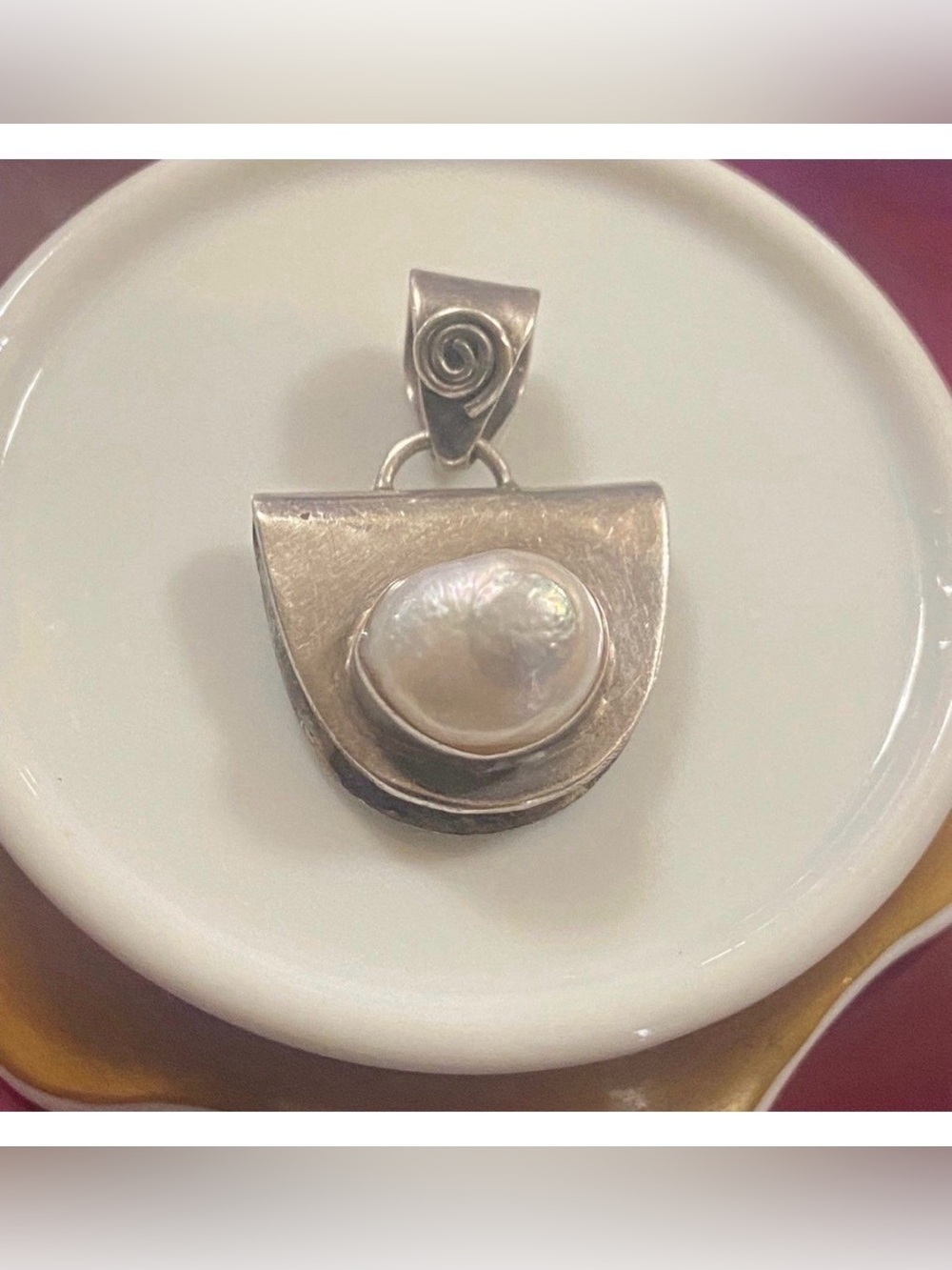 Sterling Silver Genuine Pearl Pendant #7771